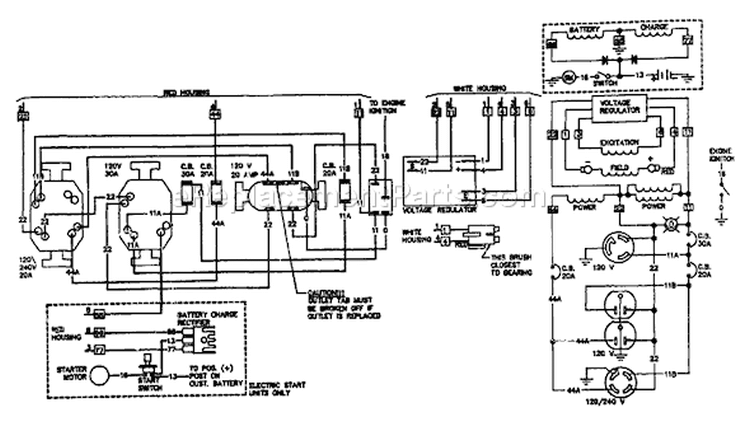 Page E Diagram and Parts List for 8922-0  Briggs and Stratton Generator